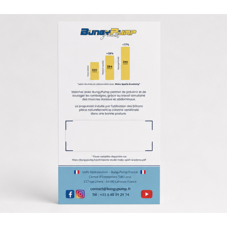 Lot 50 flyers BungyPump avec zone vide pour personnalisation