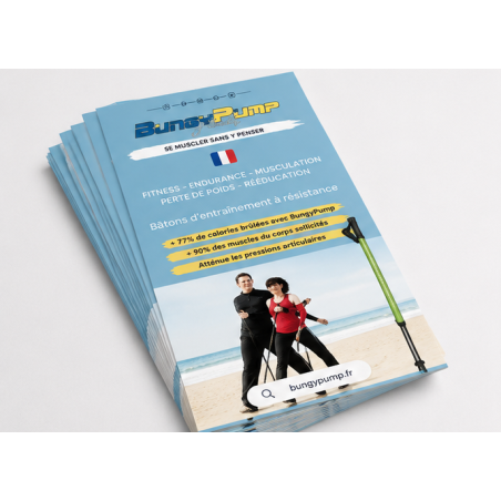 Lot 50 flyers BungyPump avec zone vide pour personnalisation