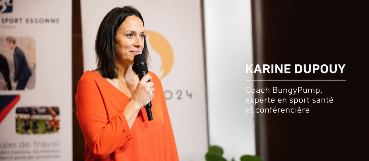 Portrait de Karine Dupouy : coach BungyPump et experte en sport santé à Bures-sur-Yvette